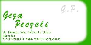 geza peczeli business card